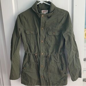 Women’s size large, Arizona, jean army green jacket H13